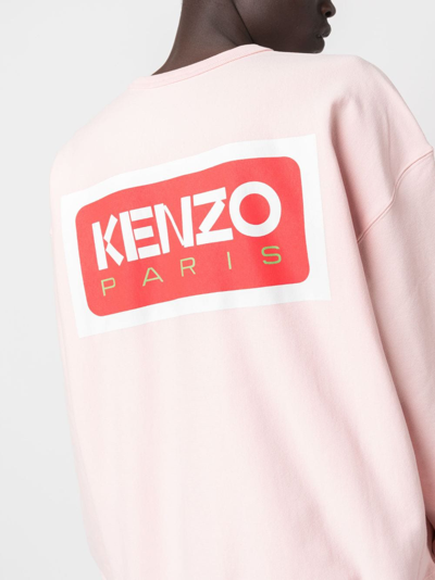 Shop Kenzo Logo-print Cotton Sweatshirt In Pink