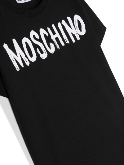 Shop Moschino Logo-lettering Cotton T-shirt In Black