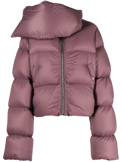 Shop Rick Owens Oversized Funnel-neck Padded Jacket In Purple