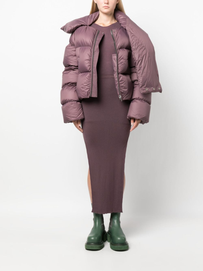 Shop Rick Owens Oversized Funnel-neck Padded Jacket In Purple