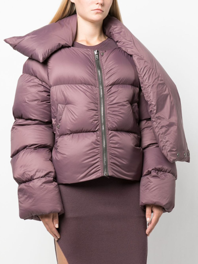 Shop Rick Owens Oversized Funnel-neck Padded Jacket In Purple