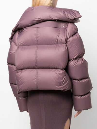 Shop Rick Owens Oversized Funnel-neck Padded Jacket In Purple