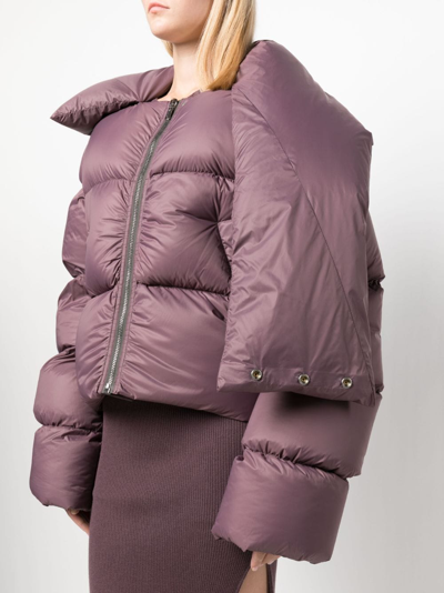 Shop Rick Owens Oversized Funnel-neck Padded Jacket In Purple