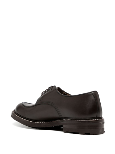 Shop Tricker's Lace-up Leather Loafers In Brown