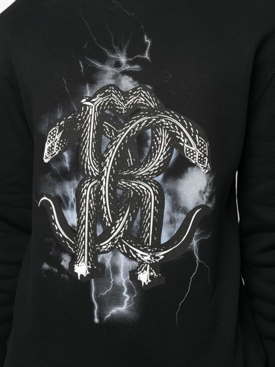 Roberto Cavalli Mirror Snake-print Sweatshirt In Black