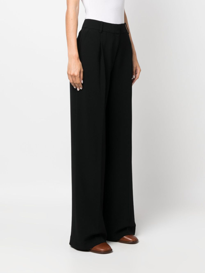 Shop Michael Michael Kors High-waisted Tailored-cut Trousers In Black