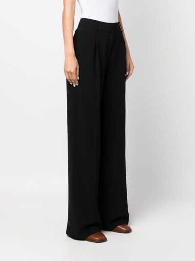 Michael Michael Kors High-waisted Tailored-cut Trousers In Black