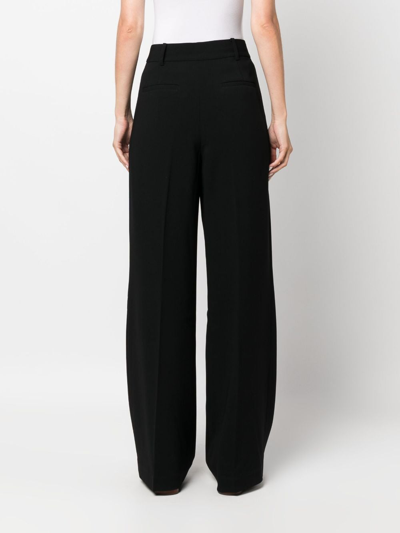 Shop Michael Michael Kors High-waisted Tailored-cut Trousers In Black