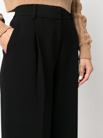 Shop Michael Michael Kors High-waisted Tailored-cut Trousers In Black