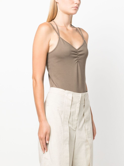 Shop Remain V-neck Sleeveless Blouse In Brown