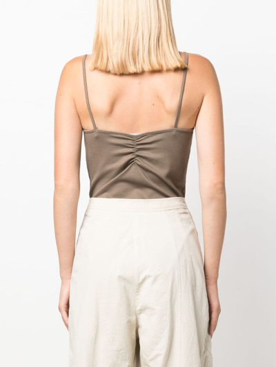 Shop Remain V-neck Sleeveless Blouse In Brown