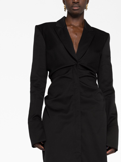 Tom Ford Chest-pocket Long-sleeve Midi Dress In Black