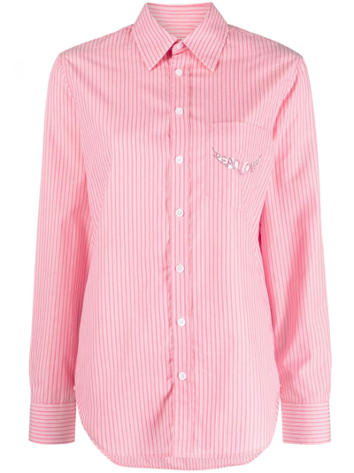 Shop Zadig & Voltaire Taskiz Logo-embellished Cotton Shirt In Pink