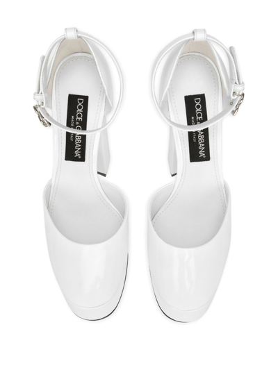 Dolce & Gabbana Sharon Patent Leather Platform Pumps In White