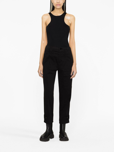 Pinko Front-pocket High-waisted Trousers In Black