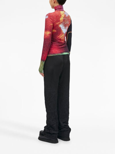 Mm6 Maison Margiela Space-print Turtleneck Top In Red
