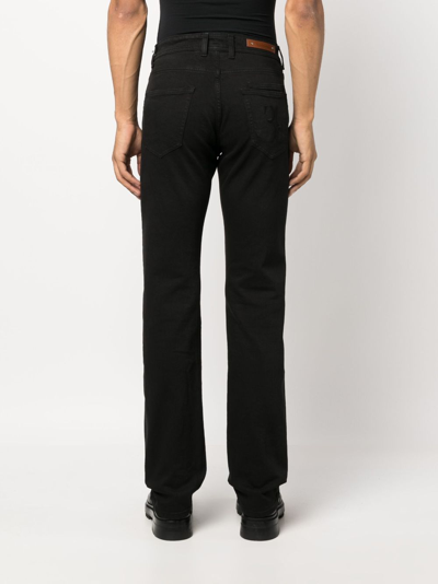 Shop Billionaire Mid-rise Straight-leg Jeans In Black