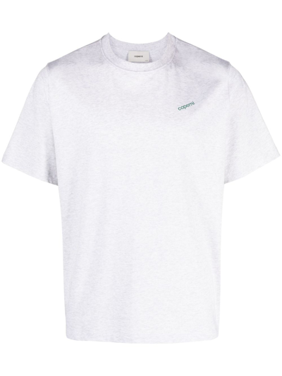 Shop Coperni Logo-print Cotton T-shirt In Grey