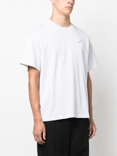 Shop Coperni Logo-print Cotton T-shirt In Grey