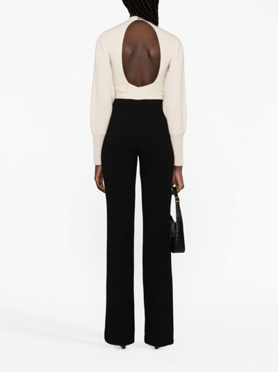 Etro Flared Wool-blend Trousers In Black