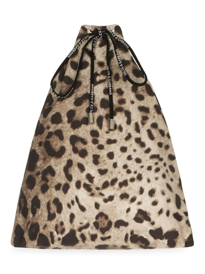 Shop Dolce & Gabbana Leopard-print Swim Shorts In Neutrals