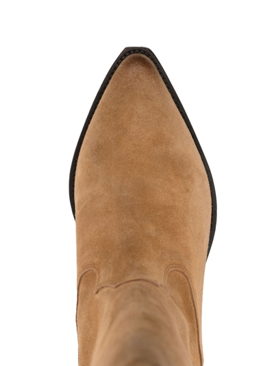 Shop Isabel Marant Duerto 45mm Suede Cowboy Boots In Neutrals