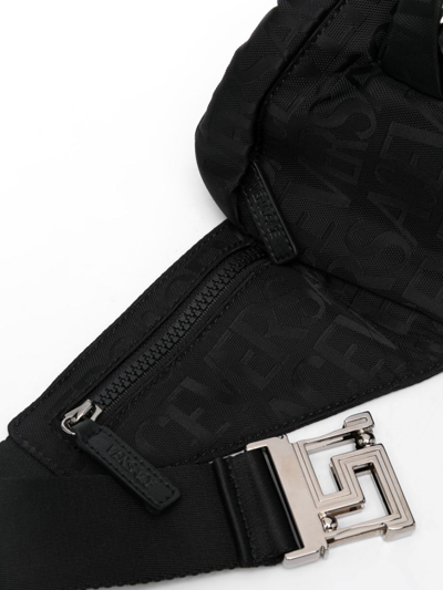 Shop Versace Logo-print Belt Bag In Black