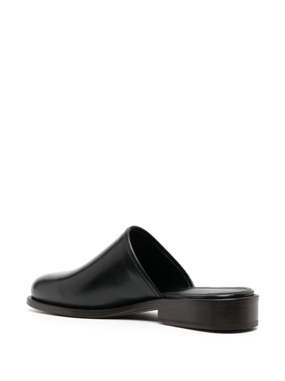 Lemaire Black Square Mules In Black