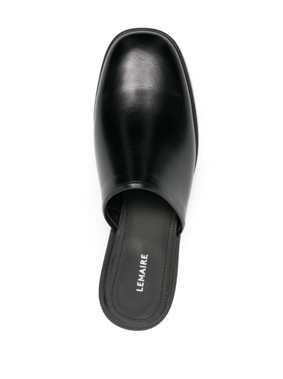 Lemaire Black Square Mules In Black