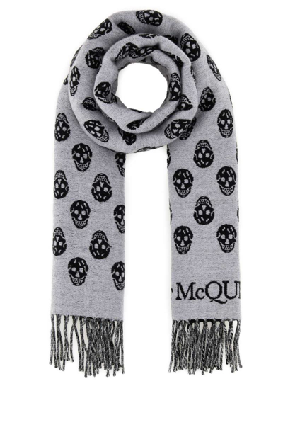 Shop Alexander Mcqueen Scarves And Foulards In Greyblack