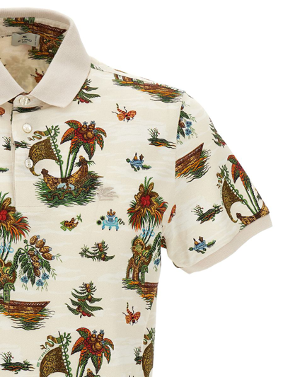 Shop Etro 'touristy' Polo Shirt In Multicolor