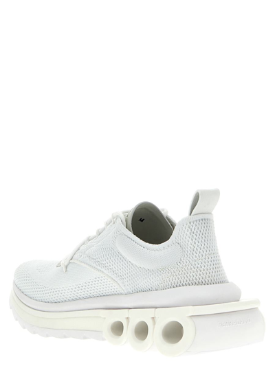 Ferragamo Nima Leather-trimmed Mesh Sneakers In White