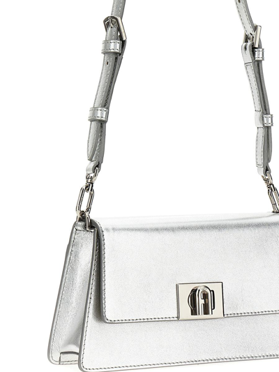 Shop Furla 'zoe' Mini Shoulder Bag In Silver