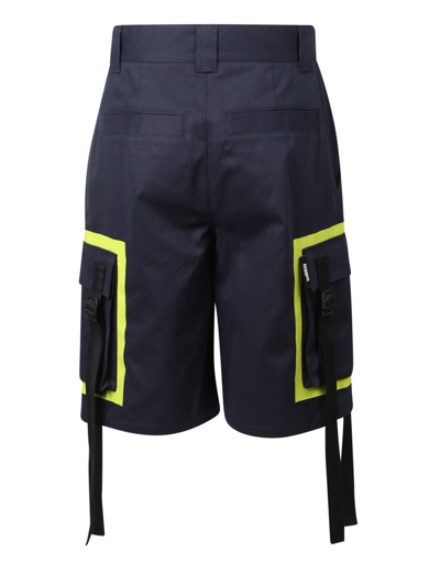 Msgm Cargo Bermuda With Maxi Side Pockets In Blue