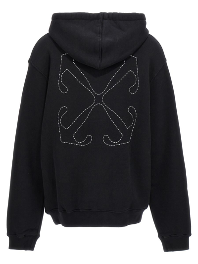 Shop Off-white 'embr Stitch Arrow' Hoodie In Black