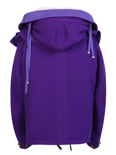 Off-white Off White Short Reversible Coat In Purple