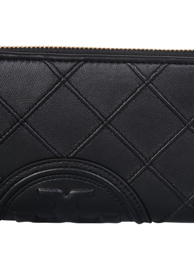 Tory Burch Fleming Zip Continental Wallet In Black