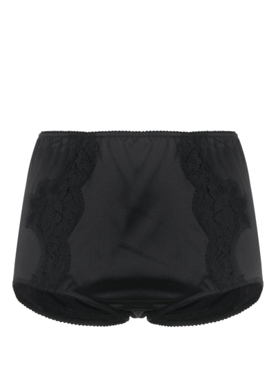 Shop Dolce & Gabbana Lace-detail Zipped Briefs In Black