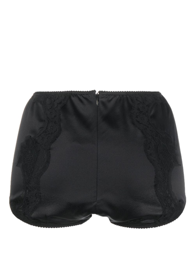 Dolce & Gabbana Lace-detail Zipped Briefs In Black
