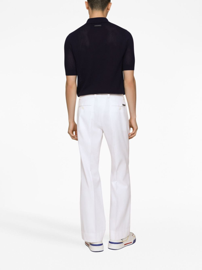 Shop Dolce & Gabbana Logo-patch Short-sleeve Polo Shirt In Black