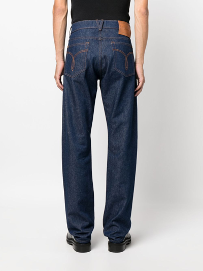 Shop Versace Medusa Head-detailed Straight-leg Jeans In Blue