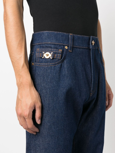 Versace Medusa Head-detailed Straight-leg Jeans In Blue
