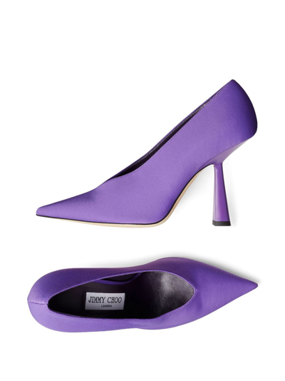 Shop Jimmy Choo Maryanne 100mm Pointed-toe Pumps In Purple