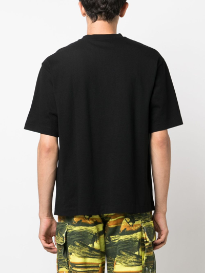 Off-white Blurred Logo-print T-shirt In Black