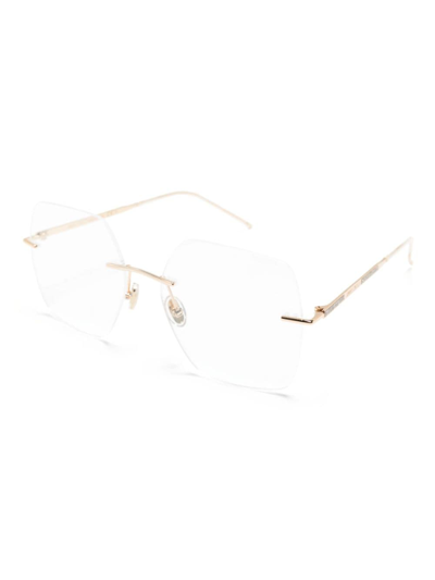 Jimmy Choo Rimless Square-frame Glasses In Gold