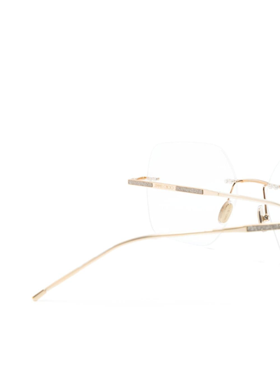 Jimmy Choo Rimless Square-frame Glasses In Gold