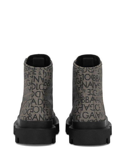 Shop Dolce & Gabbana Logo-jacquard Ankle Boots In 89875