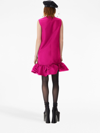 Shop Nina Ricci Sleeveless Peplum Hem Minidress In Pink