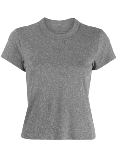 Shop Alexander Wang Logo-appliqué Cotton T-shirt In Grey