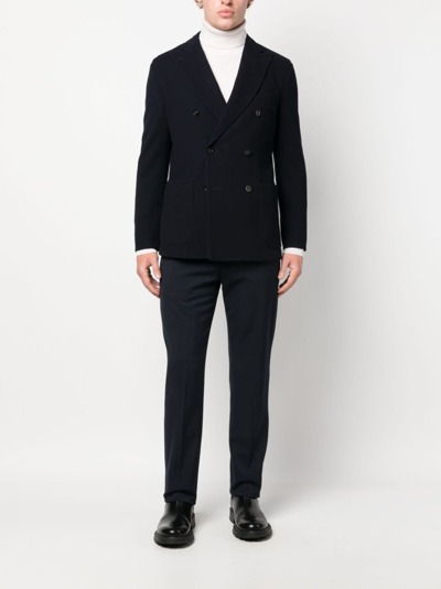 Shop Boglioli Double-breasted Buttoned Blazer In Blue